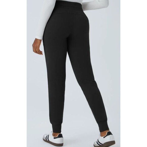 Halara High Waisted Drawstring Casual Jogger Size Large Black Pockets NWT $54 - Picture 2 of 10